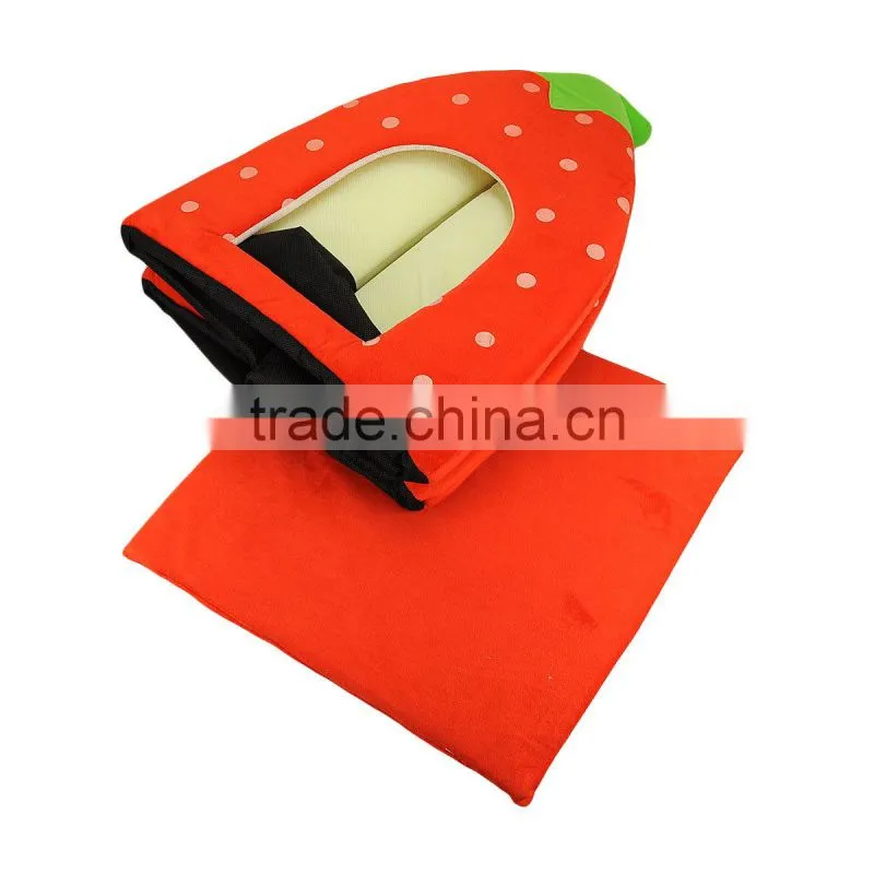 New Arrival Red Foldable Sponge Pet Dog Cat House Tent Bed Strawberry Shape Warm Kennel L
