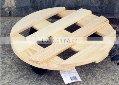 High quality wooden flower pot stands /wooden plant dolly stands