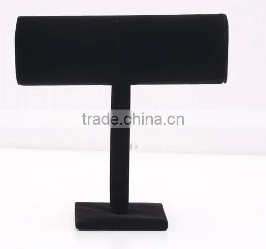 Black Velvet T-Bar Rack Jewelry Hard Stand Display