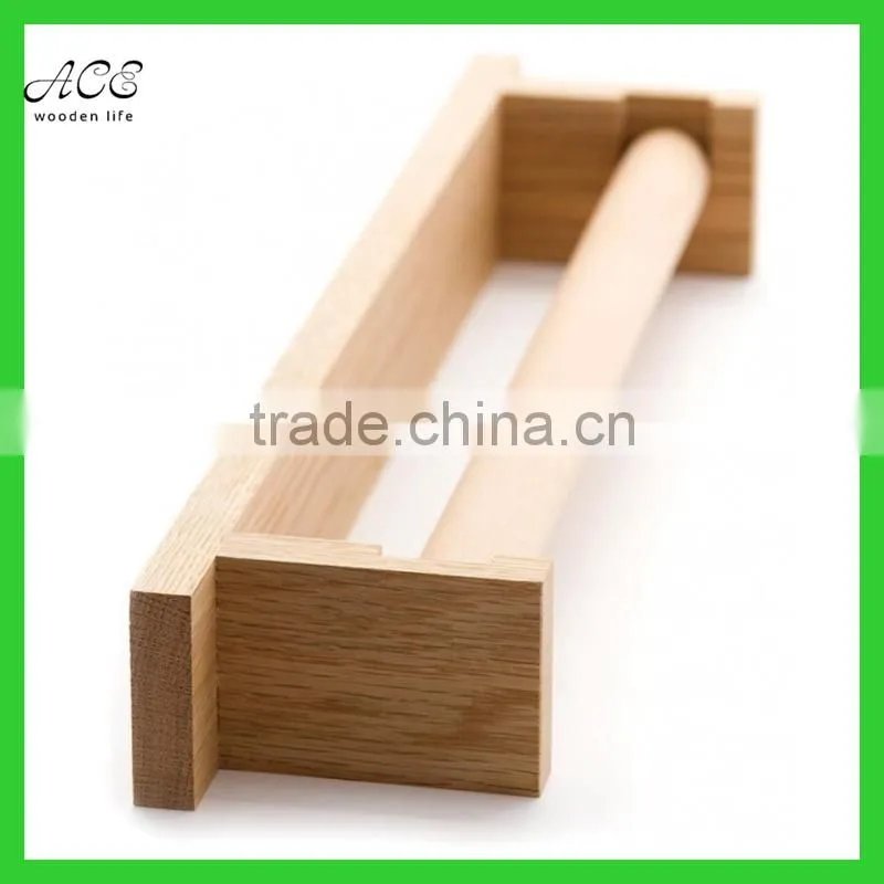 Wooden roller towel holder