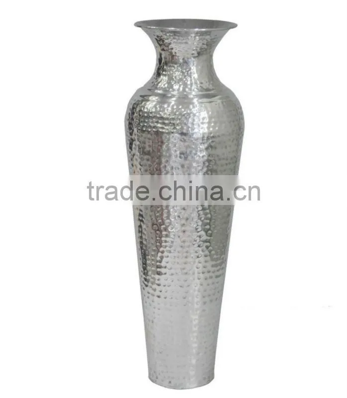 Aluminum Bottle Vase, Polished Vases, Flower Vase in Silver