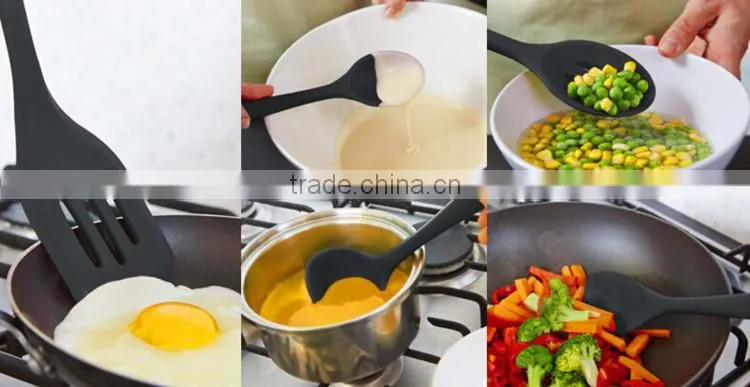 LFGB FDA approved 10pcs silicone kitchen utensil set different types heat resistant non-stick kitchen cooking gadget set