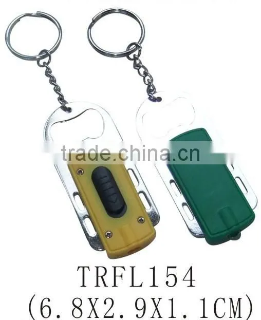 Good quality mini bottle opener key ring with led light
