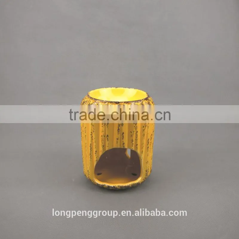 Home Decorative Table Top Ceramic Tealight Candle Holders with Distressed Finish
