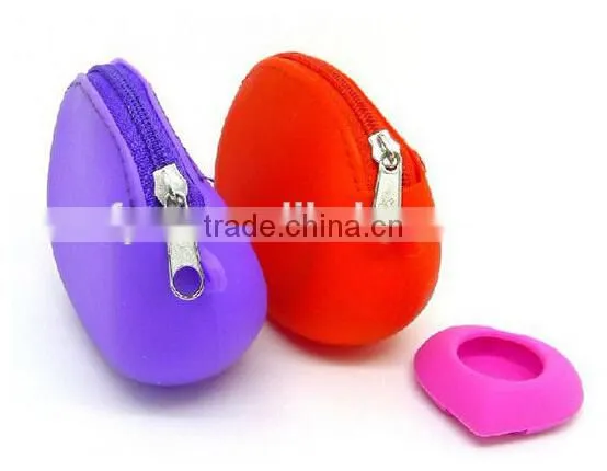 Popular colorful mini silicone coin bag with zipper