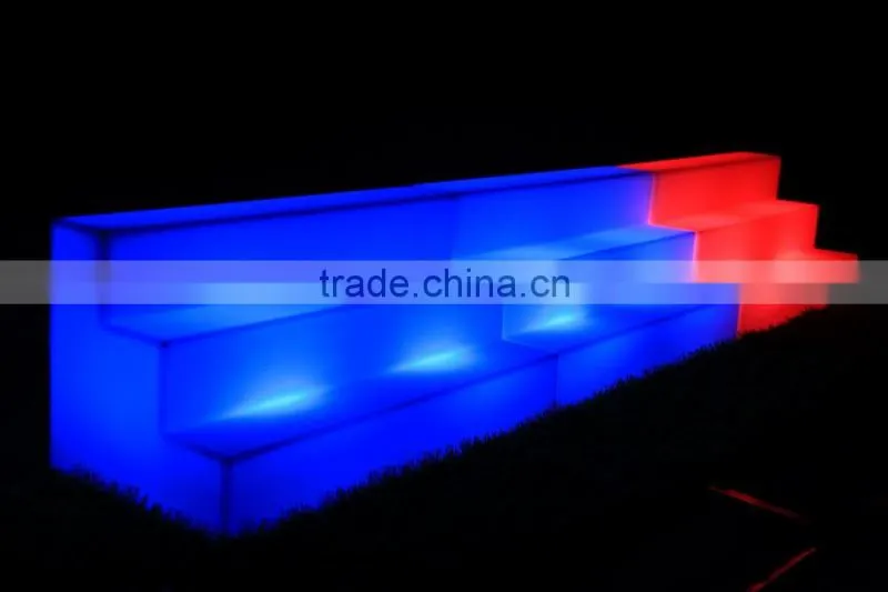 HDPE plastic color changing 3 level big Light up portable led wine rack
