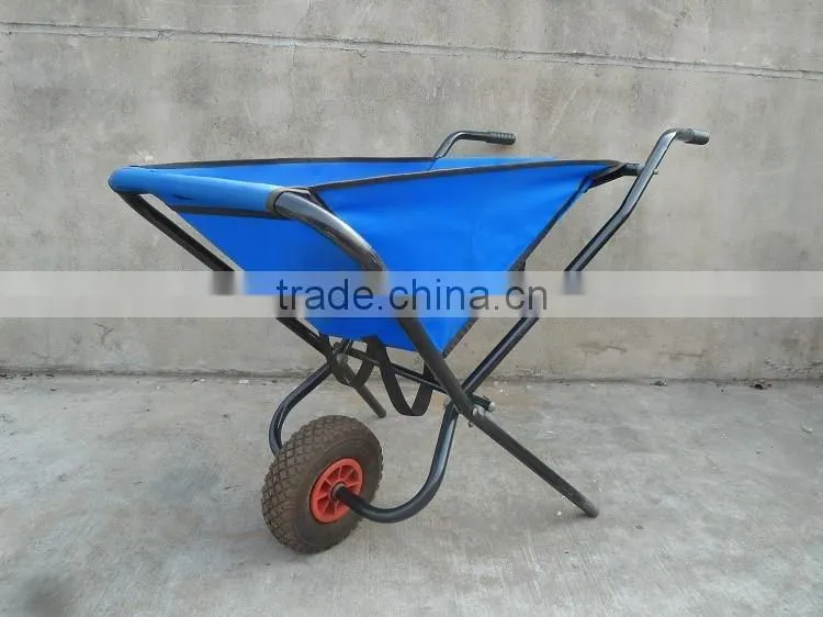 2016 hot selling folding fabric wheelbarrow used for lightweight stuff