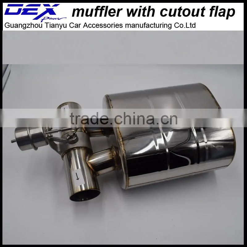 automobile performance muffler with cutout valve in exhaust system