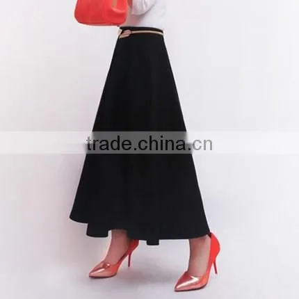 winter models wool blend skirts women high waist thick long skirts ladies wild woolen maxi skirt
