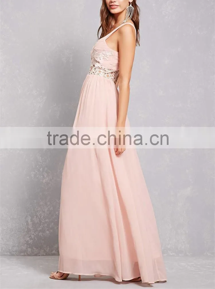 China Clothing OEM women fashion dresses women Lace Panel Gown