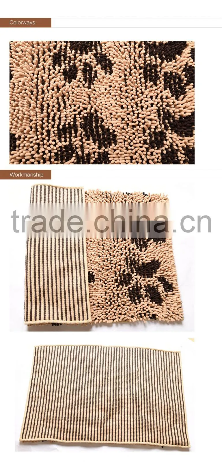 2016 NEW Chenille Bathmat With Dog's Foot Prints Pattern