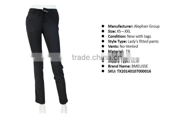 2014 new design women's pants slim fit custom made pants