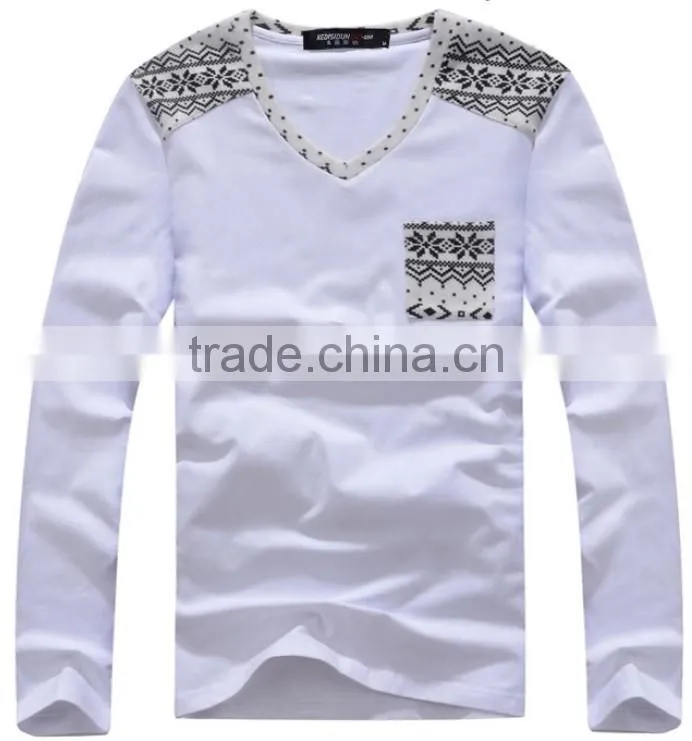 Men's long sleeve v-neck fashion R0019