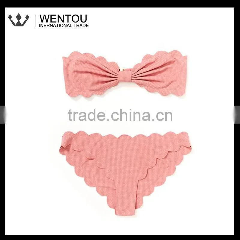 Personalized Scalloped Bandeau Bikini