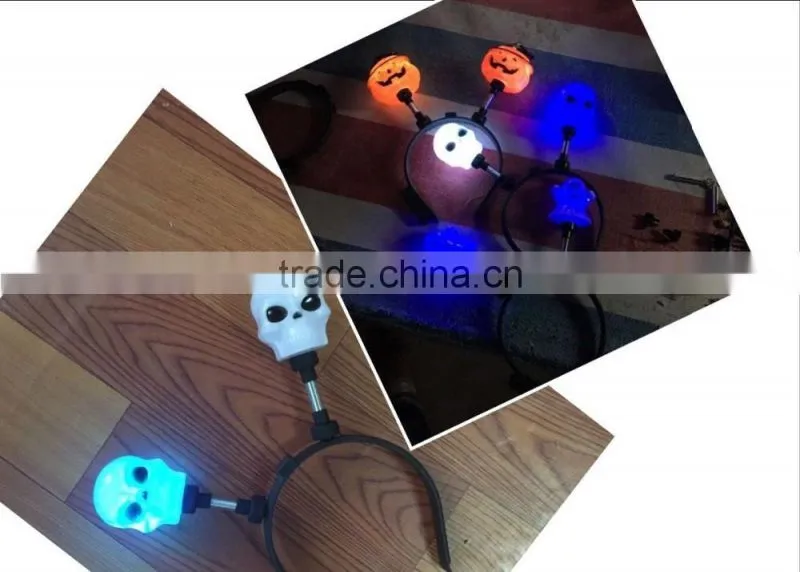 Halloween decoration flashing headband skull pumkin ghost light up headband party decoration