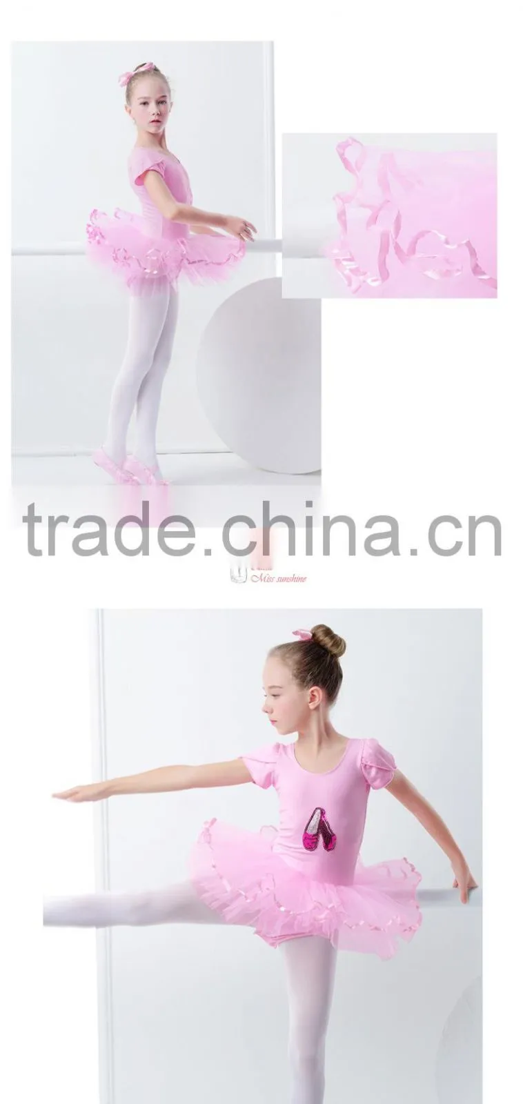 Pink Princess Tutu Dress Pretty Sequins Girls Ballet Tutu Dress