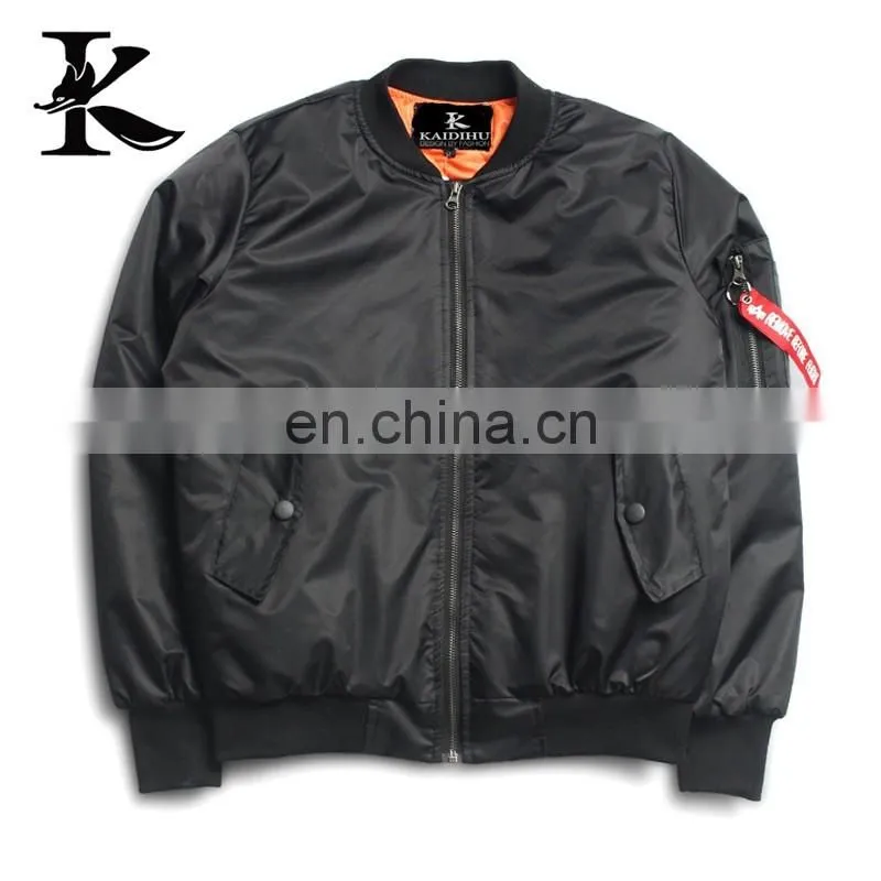 Polyester mens bomber jacket with patches