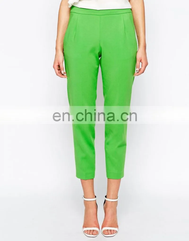2015 new style green color 3 quarter women stretch pants