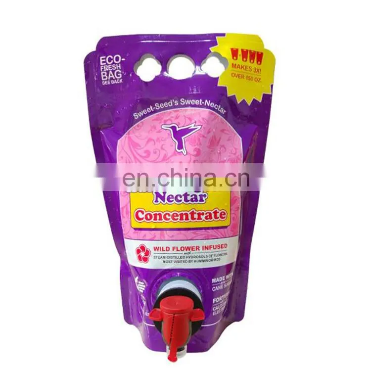Factory Price Food Grade Spout Pouch /Reusable Stand Up Aluminium Foil Wine Bag With Spout Tap