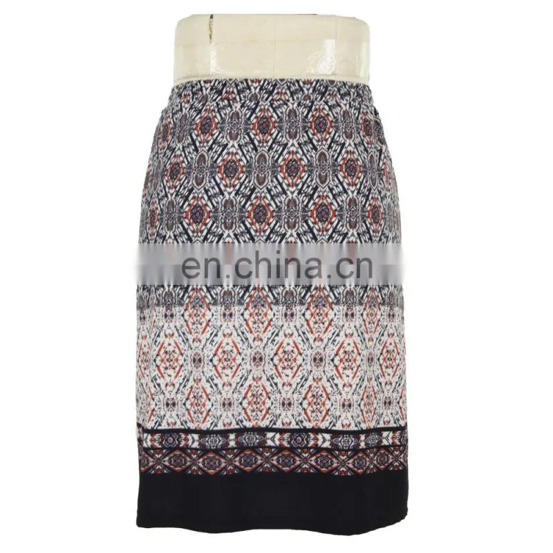 Losange Print Lady Office Skirt Guangzhou Supplier