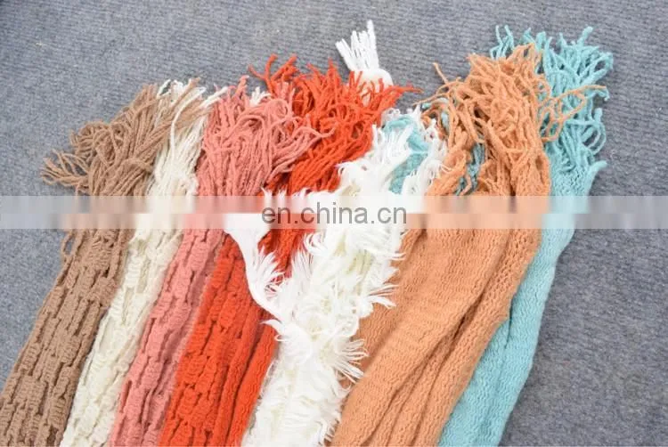 2017 hollow out double hook flower lady warm shawl wool scarf with tassel
