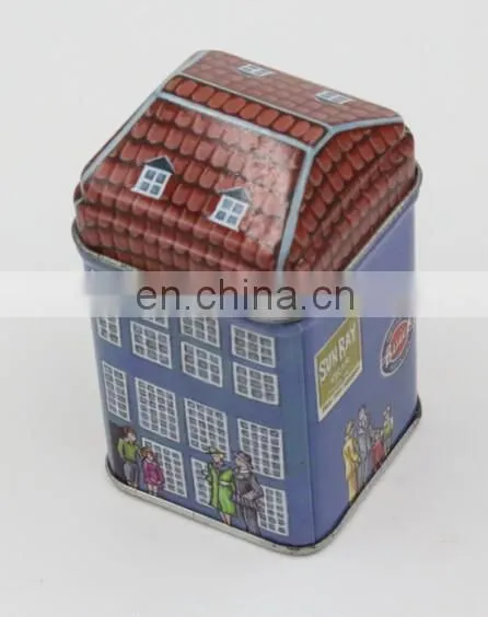 Small Square House Tea Cookie Coffee Tin Can