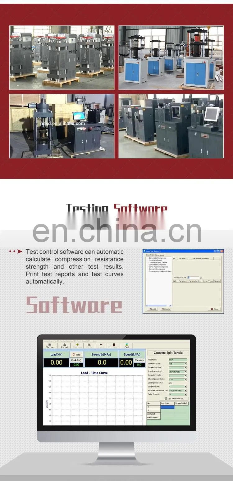 YAW-1000D 100Ton Mortar Cement Brick Concrete Compression Testing Machine