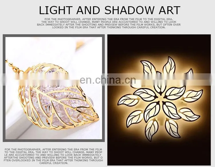 White body creative Leaves ceiling chandeliers lamp for bedroom living room modern LED Ceiling Chandeliers