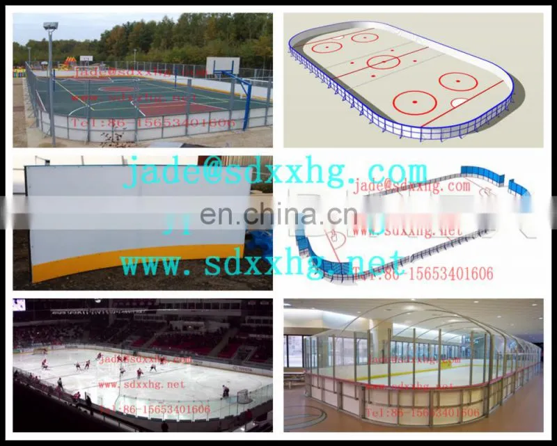 hdpe dasher board; ice rink barrier PE puck board with tempered glass fence