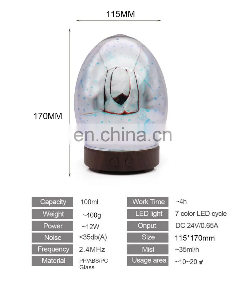 Best selling household glass material essential oils diffusers set for room