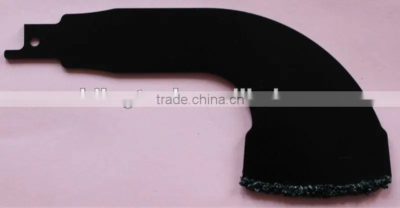 Tile grout removal blade with carbide grit edge Fits All Electric Reciprocating Saw