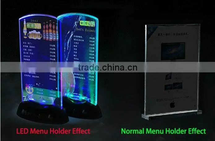 Acrylic shinning light up table holder