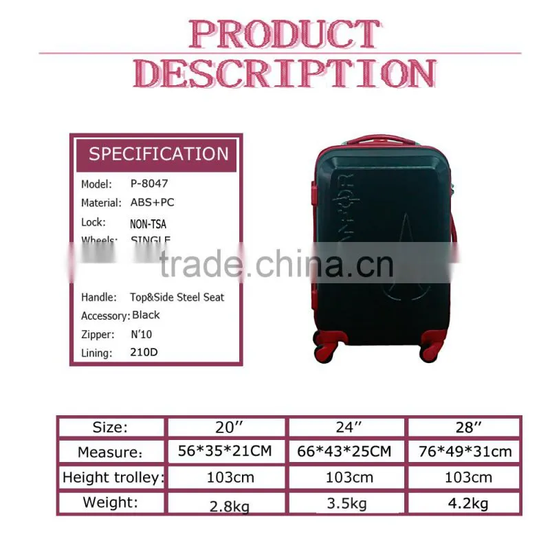Popular young style traveling cheap luggage set