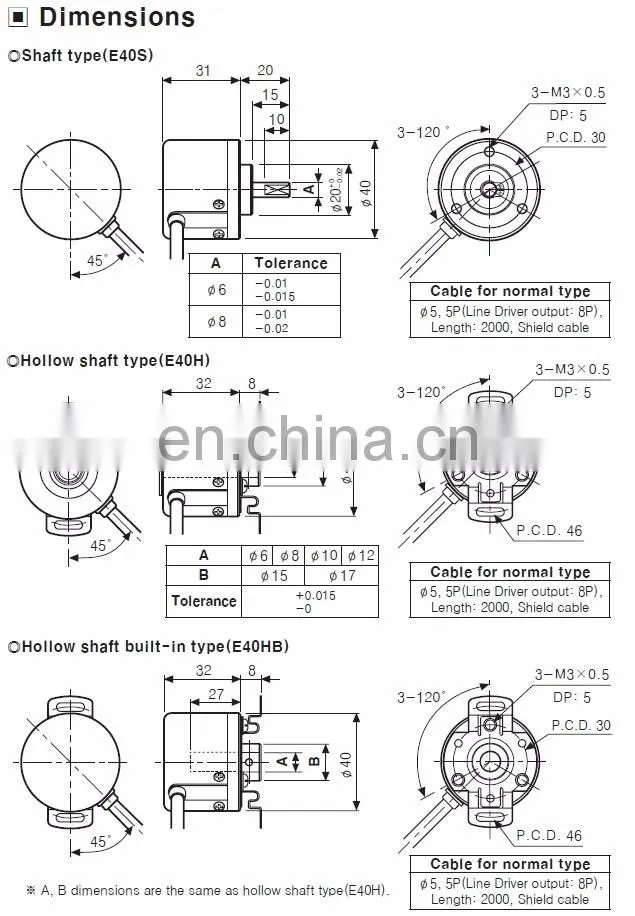 E40S6-1024-3-N-24 NPN open collector output rotary encoder