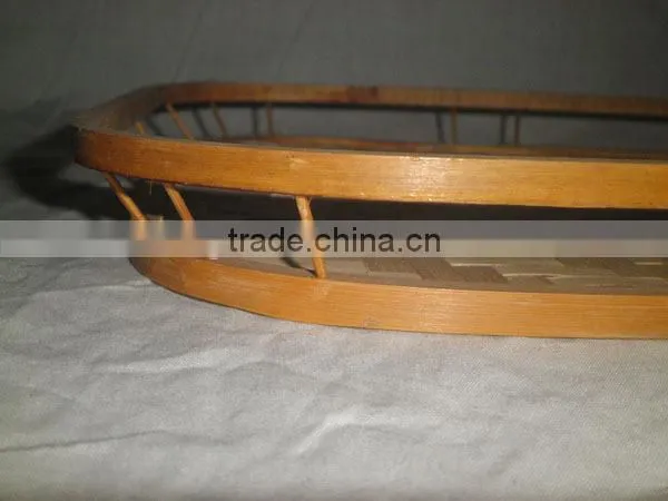 handwoven natural flat bamboo tray