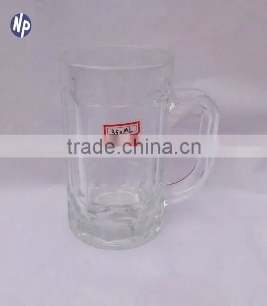 hot sale clear glass beer mug with handle