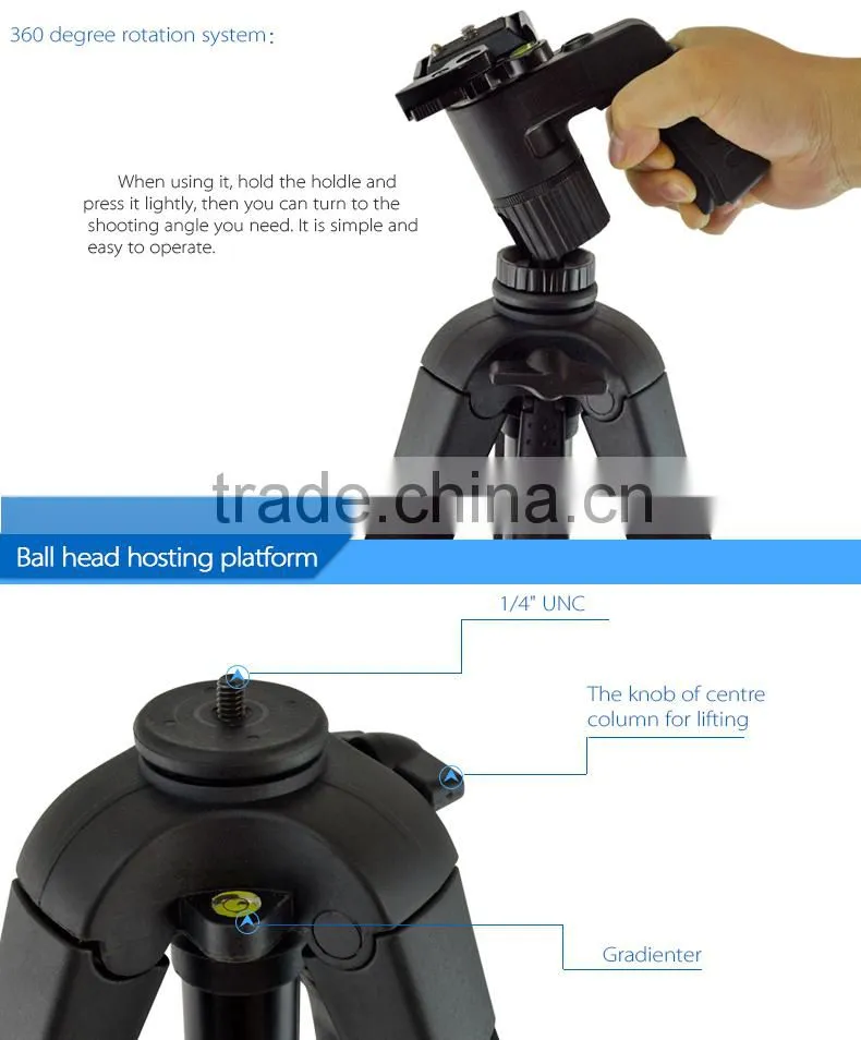 heavy duty 1.8m 4secion Portable Fashionable multi-functional professional tripod with ball head