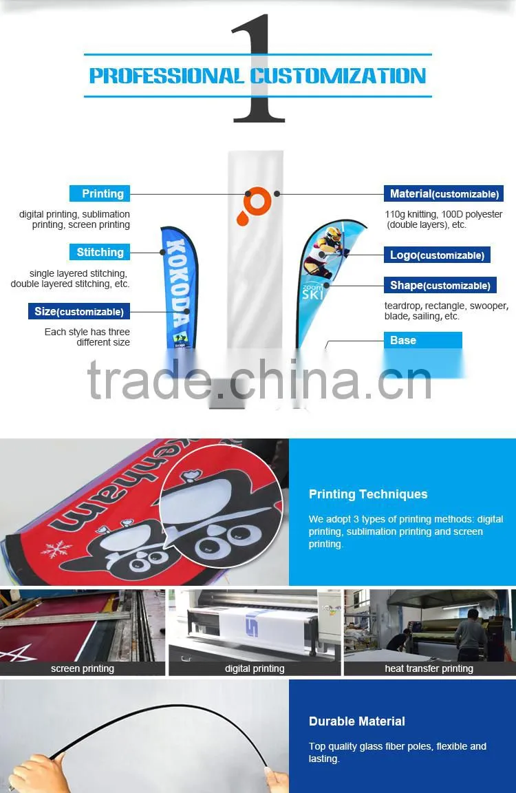 Factory Direct Price Simple Style Customized Tear Drop Wing Banner