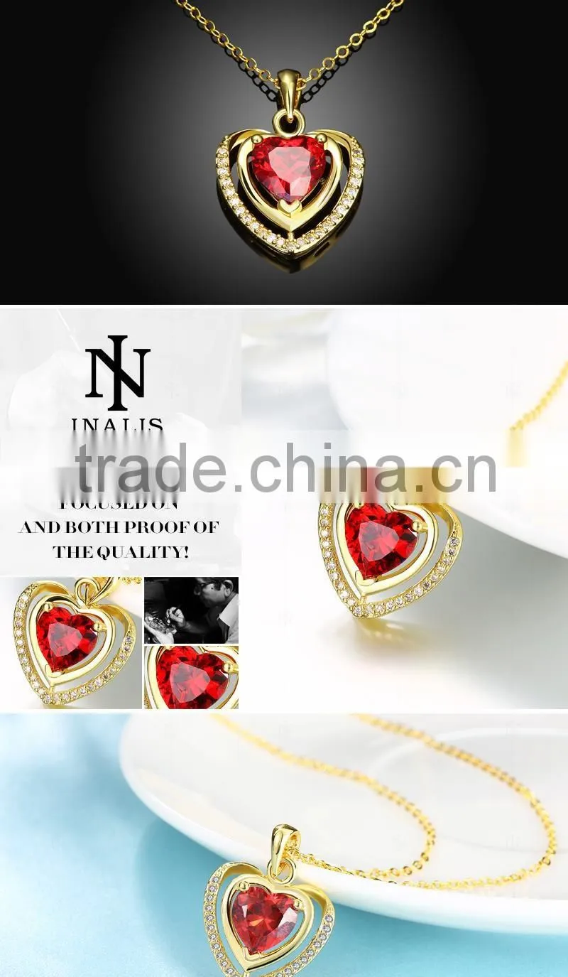 fashionable heart shape jewelry,heart design pendant necklace,zirconia necklaces