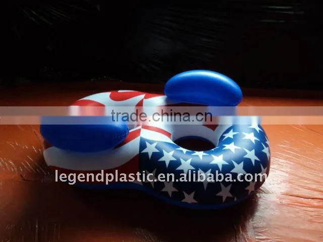 inflatable double ski tube with cushion