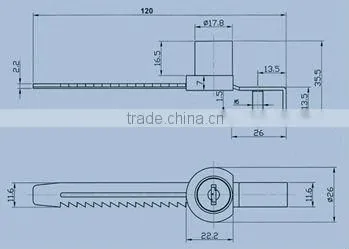 120, 140mm Glass Showcase Lock