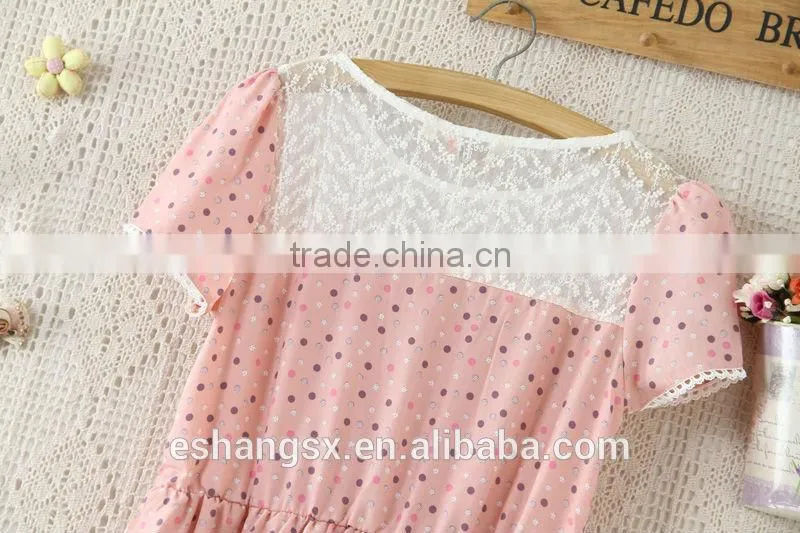 Ladies chiffon and lace tulle dress