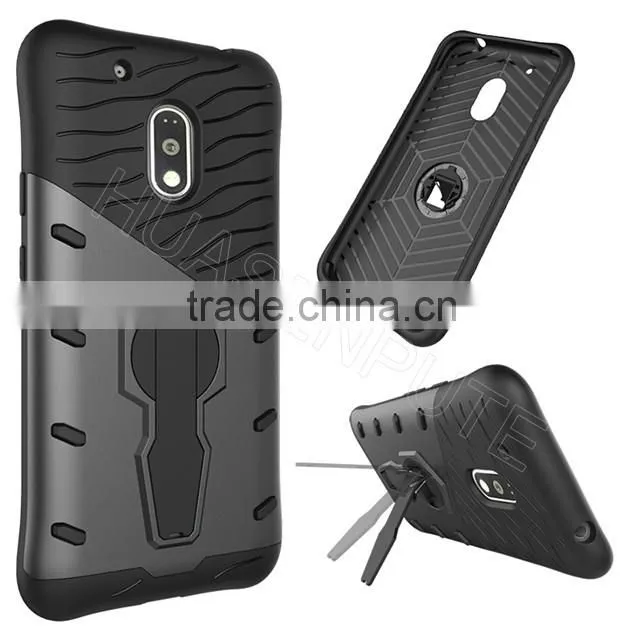 Heavy Duty Armour Shock Proof Hard Case Cover With Stand For Moto G4 Play