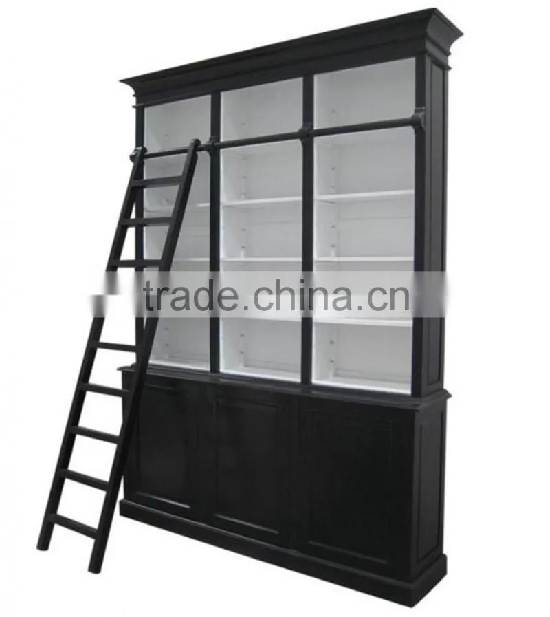 Anique painting reclaimed wooden bookcase with ladder