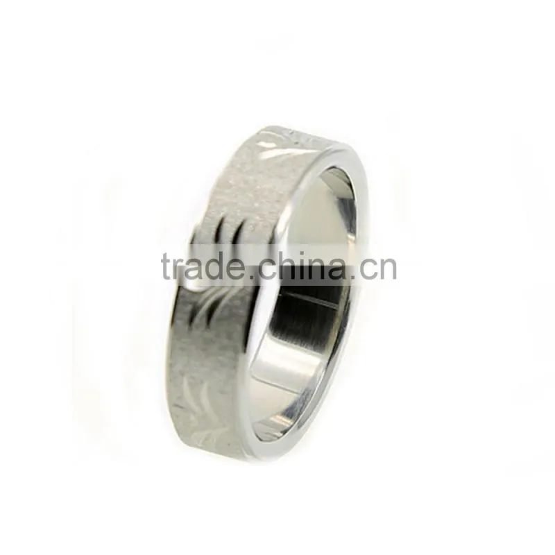 Customized Stainless Steel Cheap Engraved Woman Carved Ring SR-5020