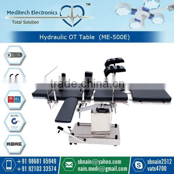 High Quality Hydraulic OT Table for Surgical Patient Treatment with Manual Locking System