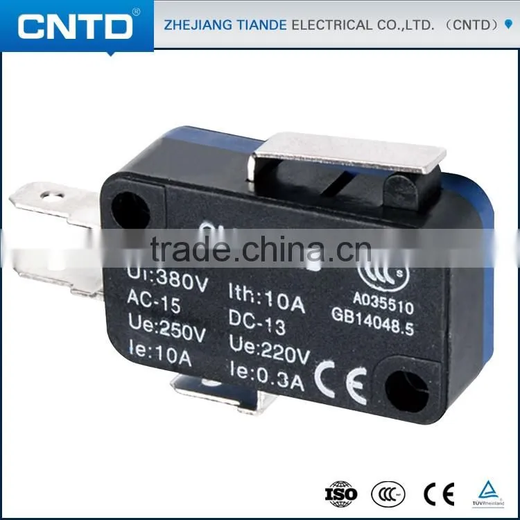 CNTD High Quality Reasonable Price 10A/16A/21A Available Short Shank Type 250V AC Micro Switch T105 5E4 (CMV-102D)