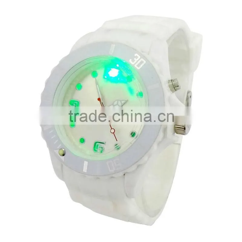 Colorful Back light plastic watch quartz analog wrist watch with light