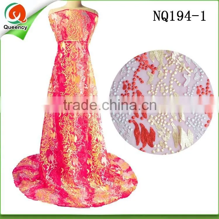 guangzhou lace african white french lace fabric with stone NQ198-1