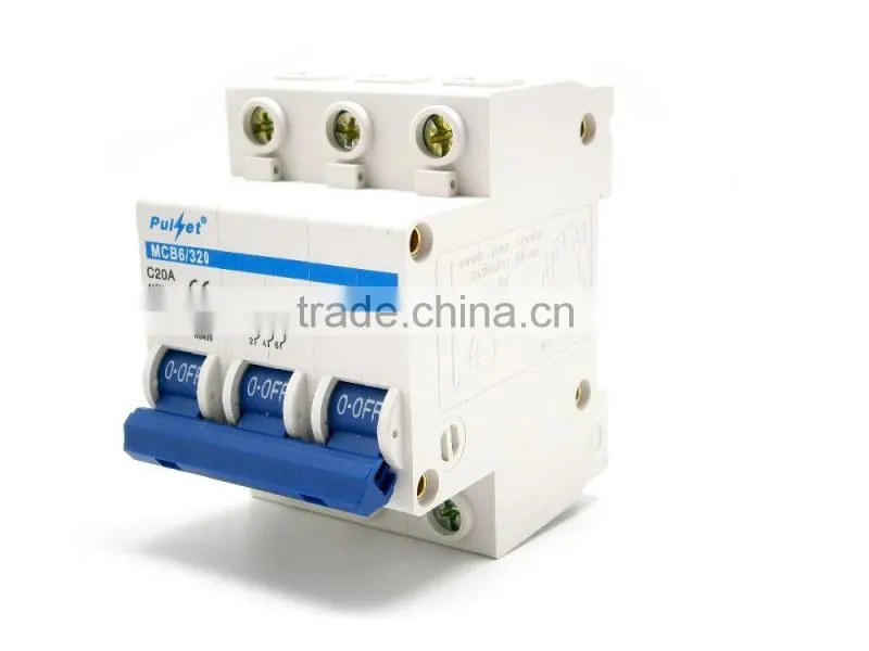 6-63A 3 Pole 6Ka mcb electrical mcb